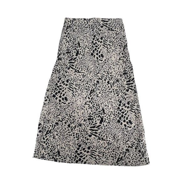 Forever 21 White Black Cheetah Print Polyester Maxi Skirt Size Small Women’s - Picture 1 of 4